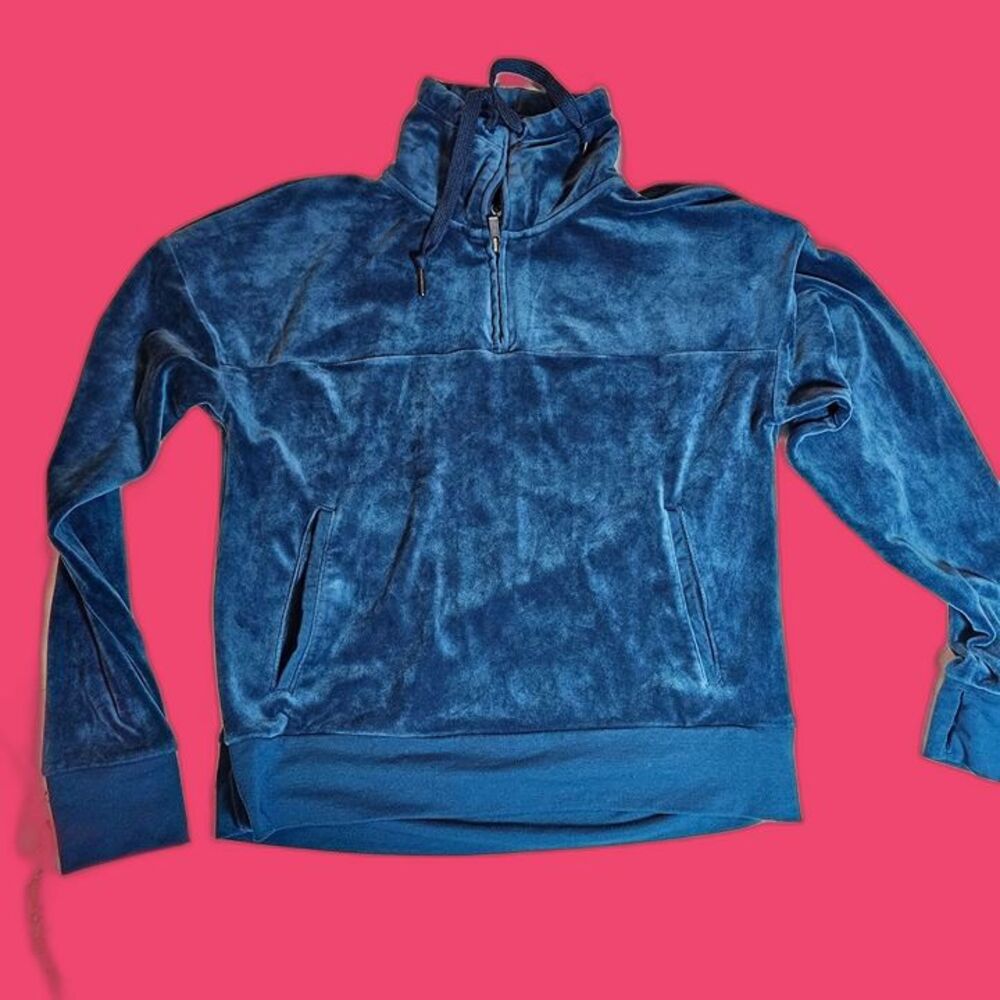 Champion C9 Velour Half Zip Pullover Hoodie Blue XS Women’s EUC